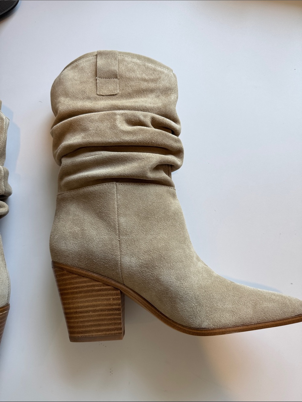 Nine West Kadon Tan Suede Western Style Slouchy Boot - Picture 3 of 5